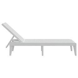 Acheter vidaXL Chaise longue blanc 186x60x29 cm PP