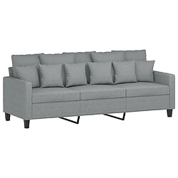 Avis vidaXL Ensemble de canapés 3 pcs coussins gris clair tissu