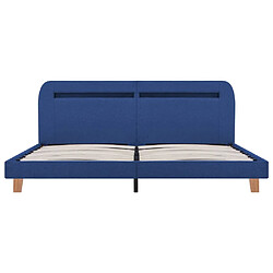 Maison Chic Lit adulte - Cadre de lit avec LED,Structure du lit Contemporain Bleu Tissu 180 x 200 cm -MN62834 pas cher