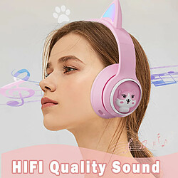 Acheter YUANFU-AKZ-02 Écouteurs Bluetooth sans filtre Oreilles de chat pour filles (avec écouteurs Bluetooth Michael-Pink)