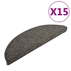 vidaXL Tapis de marches d'escalier 15 pcs Anthracite 56x17x3 cm