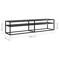 vidaXL Meuble TV noir 180x40x40,5 cm verre trempé pas cher