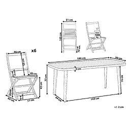 Avis Beliani Set de salle à manger Bois Naturel PARAGGI