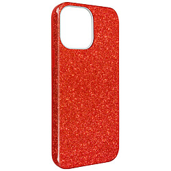 Avizar Coque iPhone 13 Paillette Amovible Silicone Semi-rigide rouge