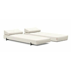 Avis Inside 75 Méridienne design SIGMUND INDU Bouclé, Off White convertible lit 160*200 cm pieds Acier noir