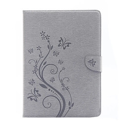 Wewoo Smart Cover gris pour iPad Pro 9.7inch fleurs pressées motif papillon flip horizontal PU étui en cuir avec boucle magnétique et titulaire fentes cartes porte-monnaie