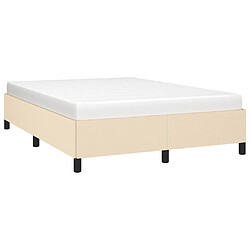 Avis vidaXL Cadre de lit sans matelas crème 140x200 cm tissu