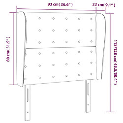 Acheter vidaXL Tête de lit avec oreilles Gris clair 93x23x118/128 cm Tissu