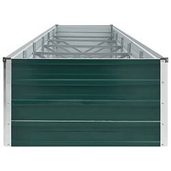 Avis vidaXL Lit surélevé de jardin Acier galvanisé 480x80x45 cm Vert