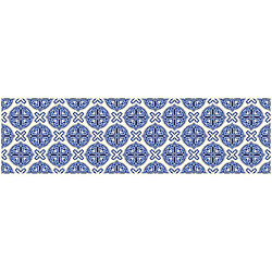 Alter Chemin de cuisine, 100% Made in Italy, Tapis antitache avec impression numérique, Chemin de table antidérapant et lavable, modèle Majolica - Ébène, cm 180x52