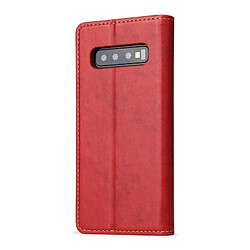 Avis Wewoo étuis en cuir Coque Housse Étui avec rabat horizontal PU pour Galaxy S10, support, fente pour carte et portefeuille (rouge)