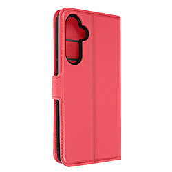 Avizar Etui pour Samsung A54 5G Support Vidéo Portefeuille Simili Cuir Litchi Rouge