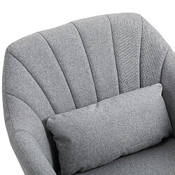 Acheter Homcom Fauteuil lounge design grand confort coussins lombaires hauteur réglable pivotant 360° piètement métal chromé lin gris