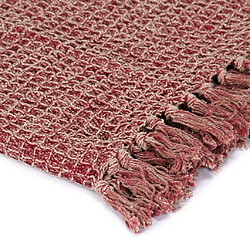 vidaXL Couverture en coton 125 x 150 cm Bordeaux pas cher