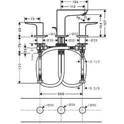 Mélangeur de lavabo HANSGROHE Talis E 150, 3 trous, avec tirette et vidage noir mat - 71733670