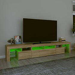 Avis vidaXL Meuble TV avec lumières LED Chêne sonoma 230x36,5x40 cm