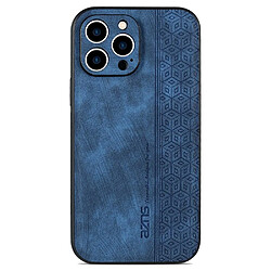 Coque en TPU + PU AZNS anti-rayures pour votre iPhone 12 Pro 6.1 pouces - bleu