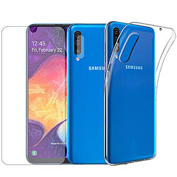 Protection intégrale Verre Trempé pour Samsung Galaxy A50+Verre Trempé Caméra Arrière+Coque souple silicone transparente -Visiodirect-