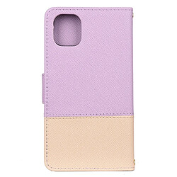 Avis Wewoo Coque Étui en cuir à rabat de couleur épissure pour iPhone 11 Pro avec support cadre photo emplacements carte et portefeuille violet