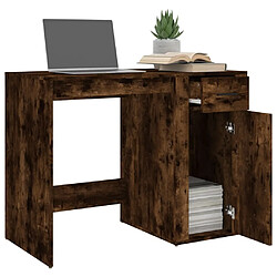 Maison Chic Bureau,Table de travail,bureau de travail pour chambre Chêne fumé 100x49x75 cm Bois d'ingénierie -GKD73973 pas cher