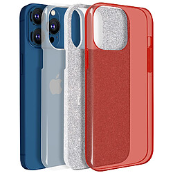 Avis Avizar Coque iPhone 13 Pro Max Paillette Amovible Silicone Semi-rigide rouge