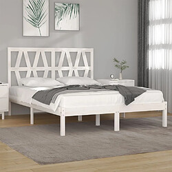 Maison Chic Lit adulte - Lit simple Cadre de lit,Structure du lit Contemporain Blanc Bois de pin massif 120x200 cm -MN69054