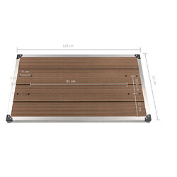 vidaXL Receveur de douche extérieur WPC Inox 110x62 cm Marron pas cher