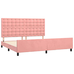 Acheter Maison Chic Lit adulte - Cadre Structure de lit avec tête de lit Contemporain Rose 200x200 cm Velours -MN44916