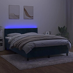 Avis Sommier à lattes LED,Cadre à lattes de lit avec matelas pour Adulte Bleu foncé 140x190 cm -MN76473