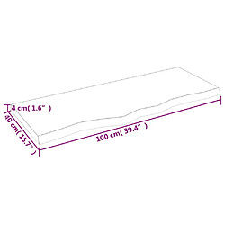 vidaXL Étagère murale 100x40x(2-4) cm bois de chêne massif non traité pas cher