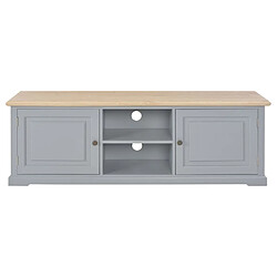 Avis Helloshop26 Meuble télé buffet tv télévision design pratique gris 120 cm bois 2502191/2