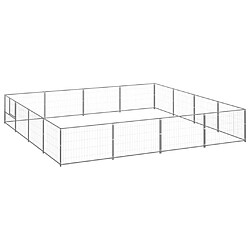 Helloshop26 Chenil extérieur cage enclos parc animaux chien argenté 16 m² acier 02_0000244