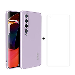 Coque en silicone trou précis liquide bord droit complet flexion à chaud pet hd violet pour votre Xiaomi Mi 10