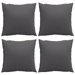 Avis vidaXL Coussins de canapé lot de 4 anthracite 50x50 cm tissu