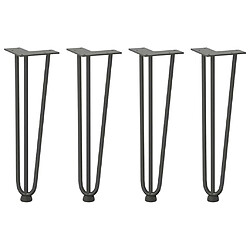 vidaXL Pieds de table en forme d'épingle à cheveux 4 pcs anthracite