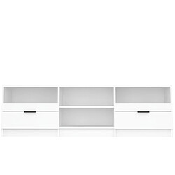 Acheter Maison Chic Meuble TV scandinave - Banc TV pour salon Blanc 150x33,5x45 cm Bois d'ingénierie -MN54218