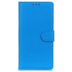 Etui en PU texture litchi, fermeture magnétique, bleu pour votre Nokia C20 Plus