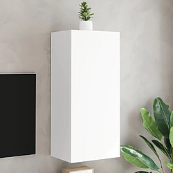 vidaXL Meuble TV mural blanc 40,5x30x90 cm bois d'ingénierie