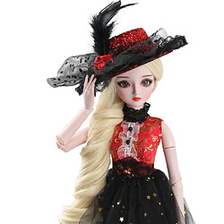 Acheter 1/3 bjd feutre haut-de-forme élégant classique casquette formelle pour sd luts yosd rouge dentelle