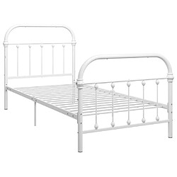 vidaXL Cadre de lit sans matelas blanc métal 90x200 cm