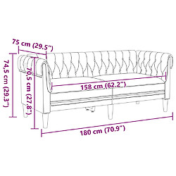 vidaXL Canapé Chesterfield 2 places marron tissu pas cher