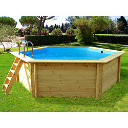 Avis Habitat Et Jardin Piscine bois Hawai - 4.10 x 1.18 m + Mini pompe à chaleur 3.5kW - Métal - Gris