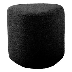 LEITMOTIV Pouf en tissu bouclette Ada Organic noir.