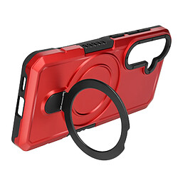 Avizar Coque pour Samsung Galaxy S24 Bague Support Bi-Matière Antichoc Rouge