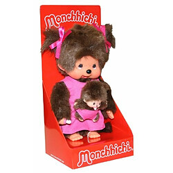 Monchhichi Kiki maman avec enfant Rose 20 cm