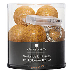 Avis Atmosphera, Createur D'Interieur Guirlande LED 10 boules - Orange ocre