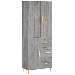 vidaXL Buffet haut Sonoma gris 69,5x34x180 cm Bois d'ingénierie