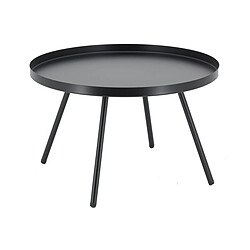 Aubry Gaspard Table basse en métal Ø 50 H 31.5 Noir.