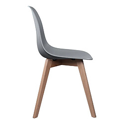 Toilinux 2 Chaises design scandinave à coque Holga - Gris