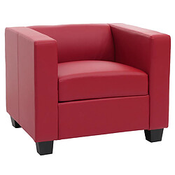 Mendler Fauteuil Club / Lounge Lille, 86x75x70cm ~ cuir reconstitué, rouge